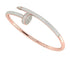 14K Solid Yellow Gold with Diamond Nail Bangle